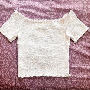 H&M Smocked Off-The-Shoulder Top